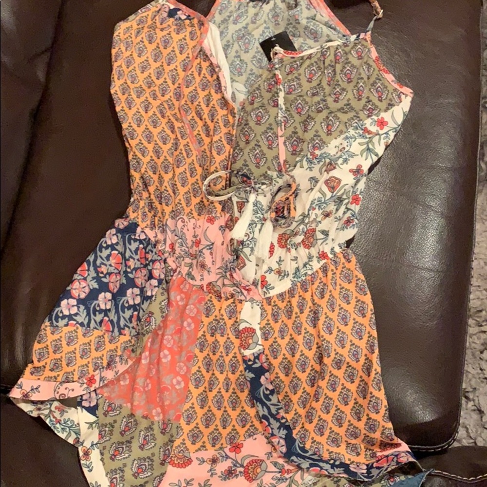 Bohemian multi pattern mini romper